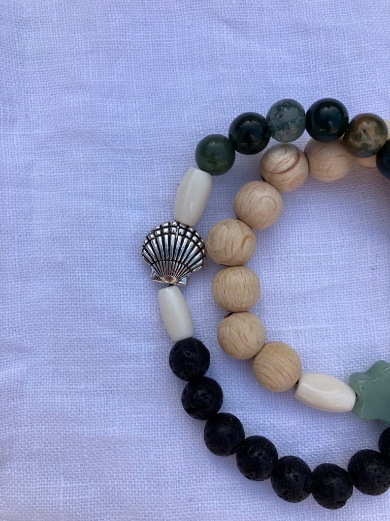 Bracelet cohérence cardiaque Bois Agathe Lave Métal