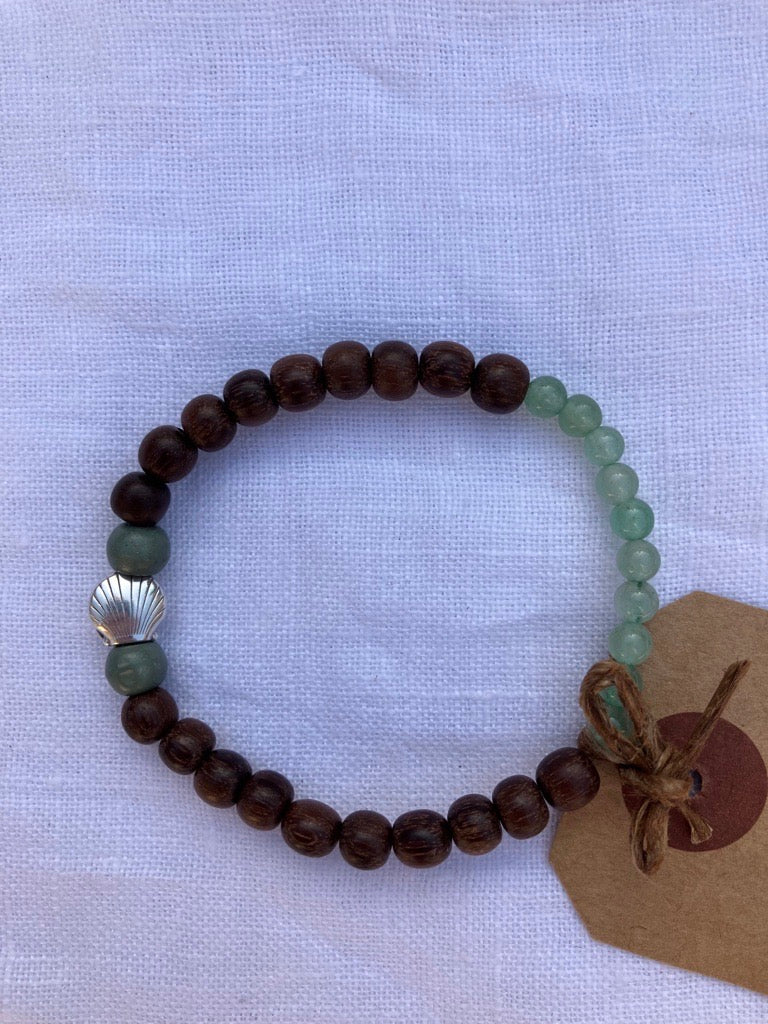 Bracelet cohérence cardiaque Bois Aventurine Métal simple